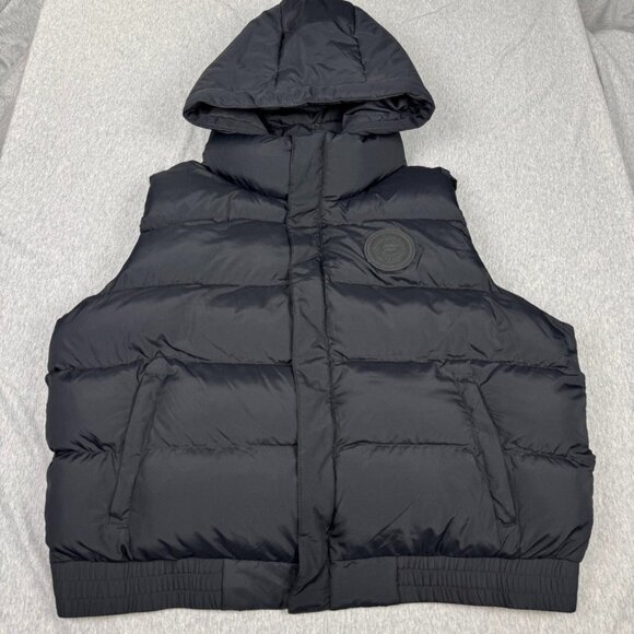 Fabletics Puffer Vest With Hood Women's Size 2XL fits Men's Size Small Black - Picture 1 of 9